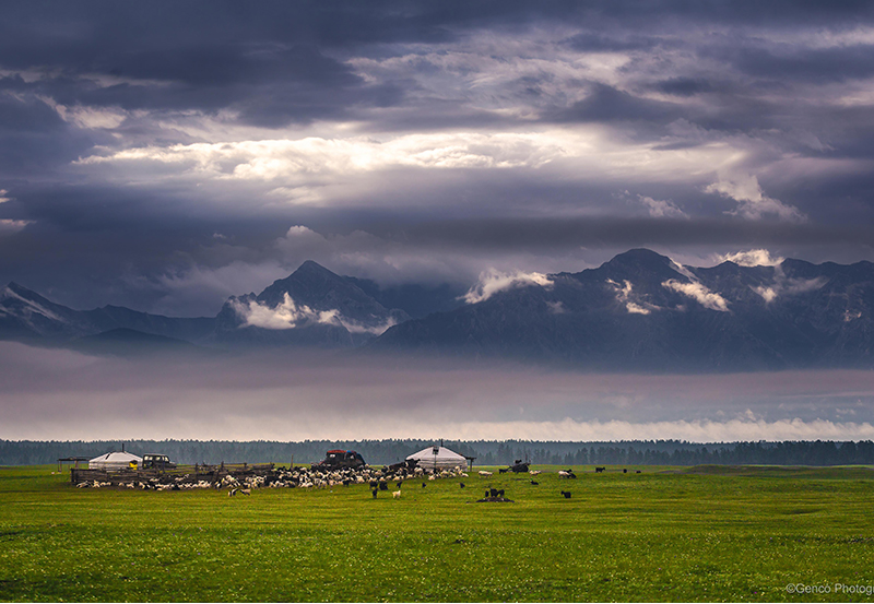 Nomadic family in Khuvsgul region